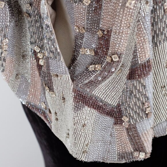 Giorgio Armani Black Label jacket sz S / M couture embellished jacket silver 12k - Picture 11 of 14